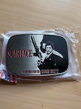 VTG Scarface Tony Montana movie belt buckle 90s Y2K